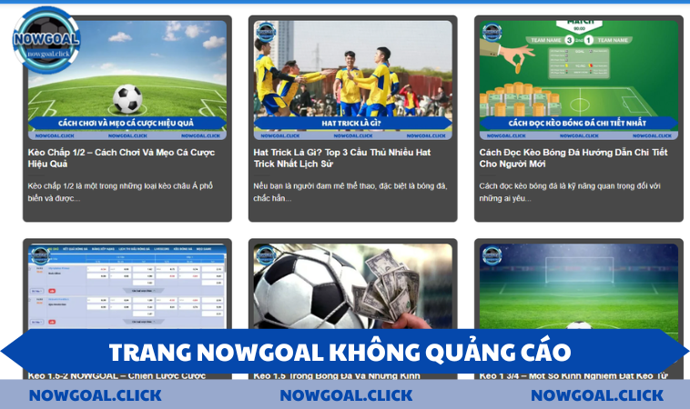 Trang NOWGOAL không quảng cáo